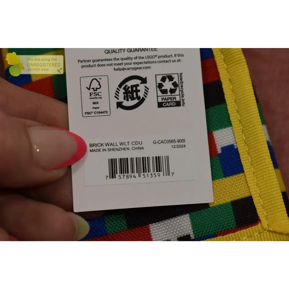 Lego Tri-Fold Wallet Brick Wall Color--